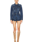Denim Frill Playsuit
