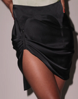 Silk Draped Garter Skirt