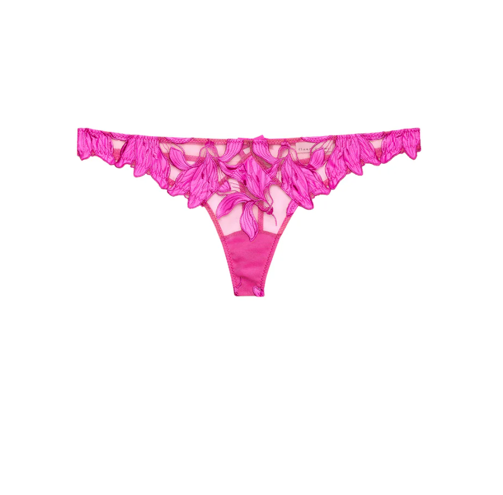 Recycled Lily Embroidery Thong