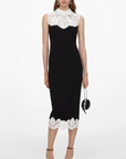Black Contrast Lace Dress
