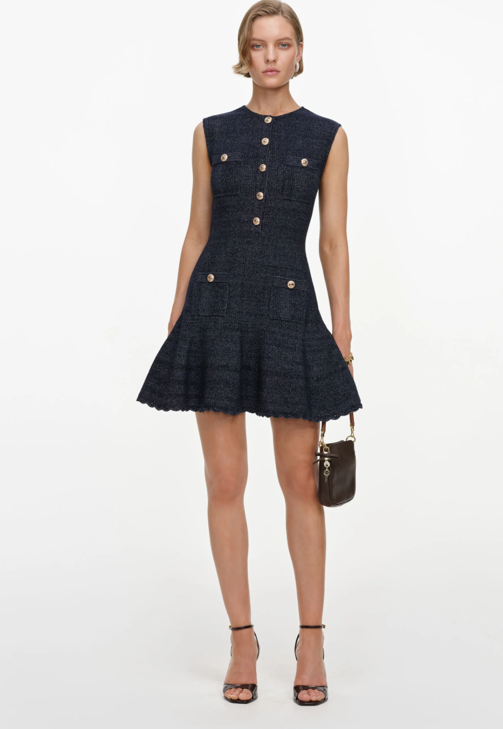 Navy Knit Mini Dress