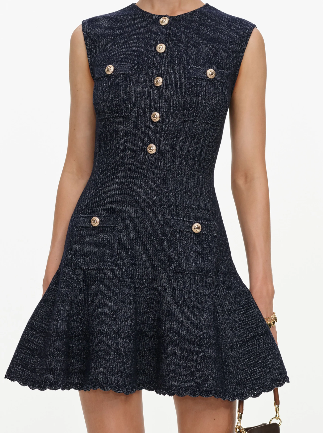 Navy Knit Mini Dress
