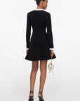 Chenille Flower Trim Mini Dress