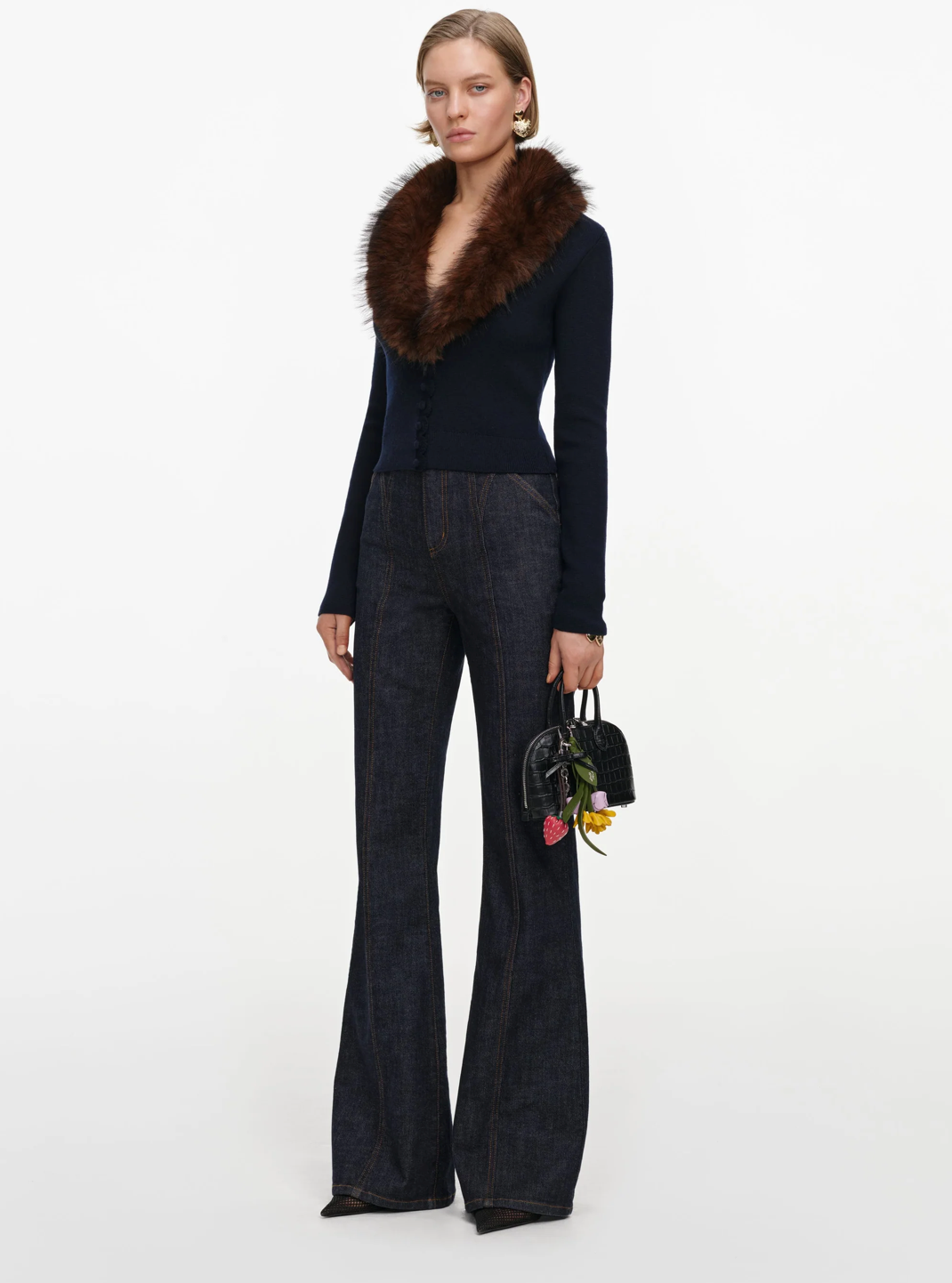 Faux Fur Knit Cardigan