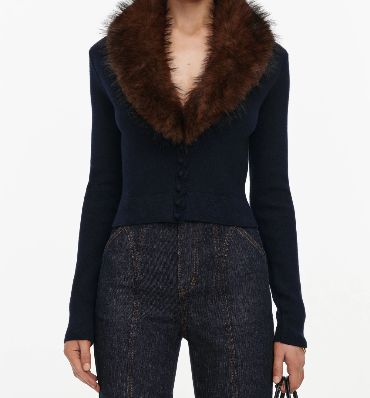 Faux Fur Knit Cardigan