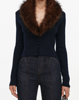 Faux Fur Knit Cardigan