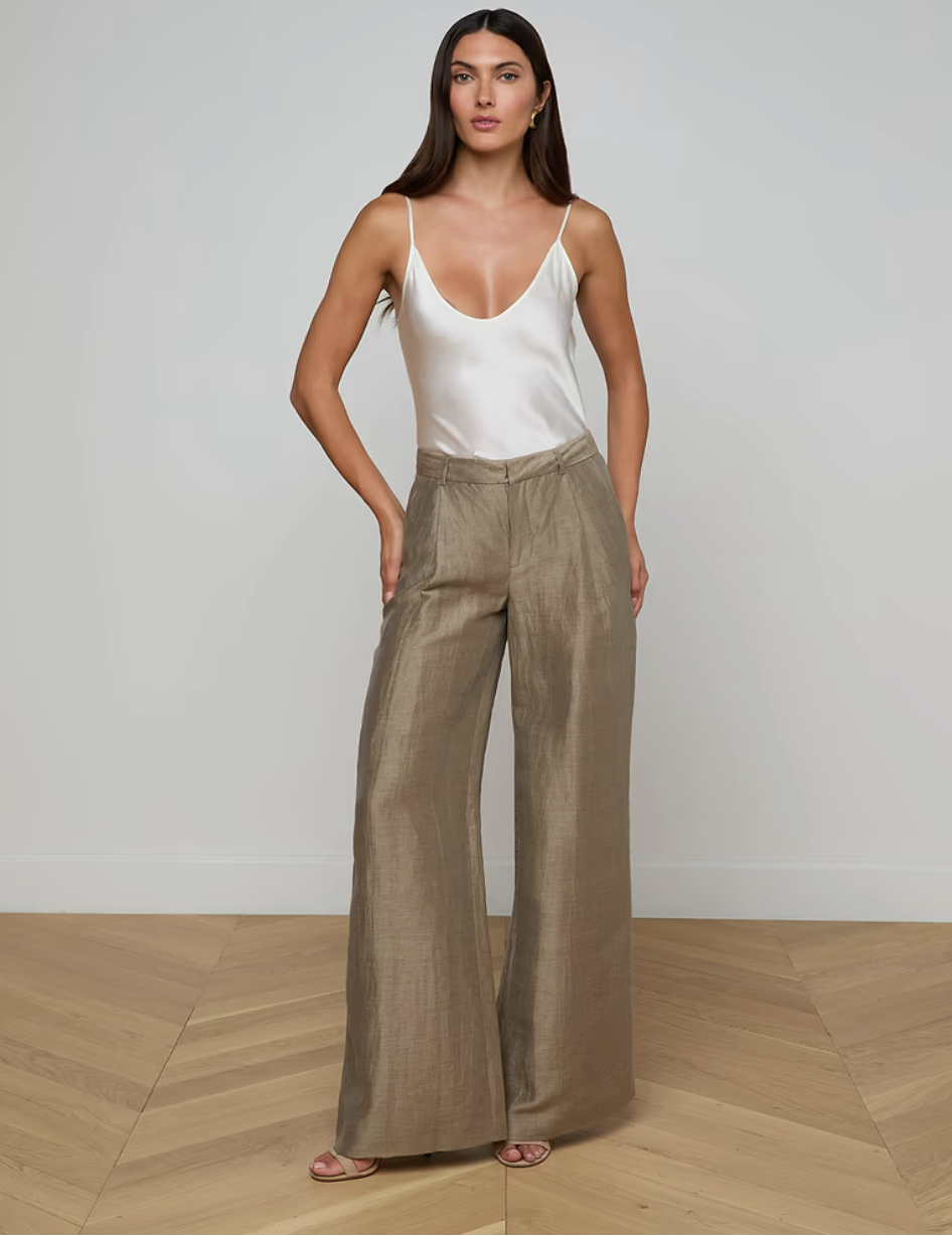 Allanah Linen-Blend Trouser