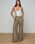 Allanah Linen-Blend Trouser