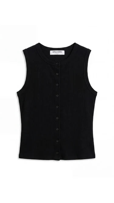 Andrea Rib Button Up Tank