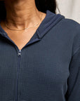 Inez Waffle Zip Hoodie