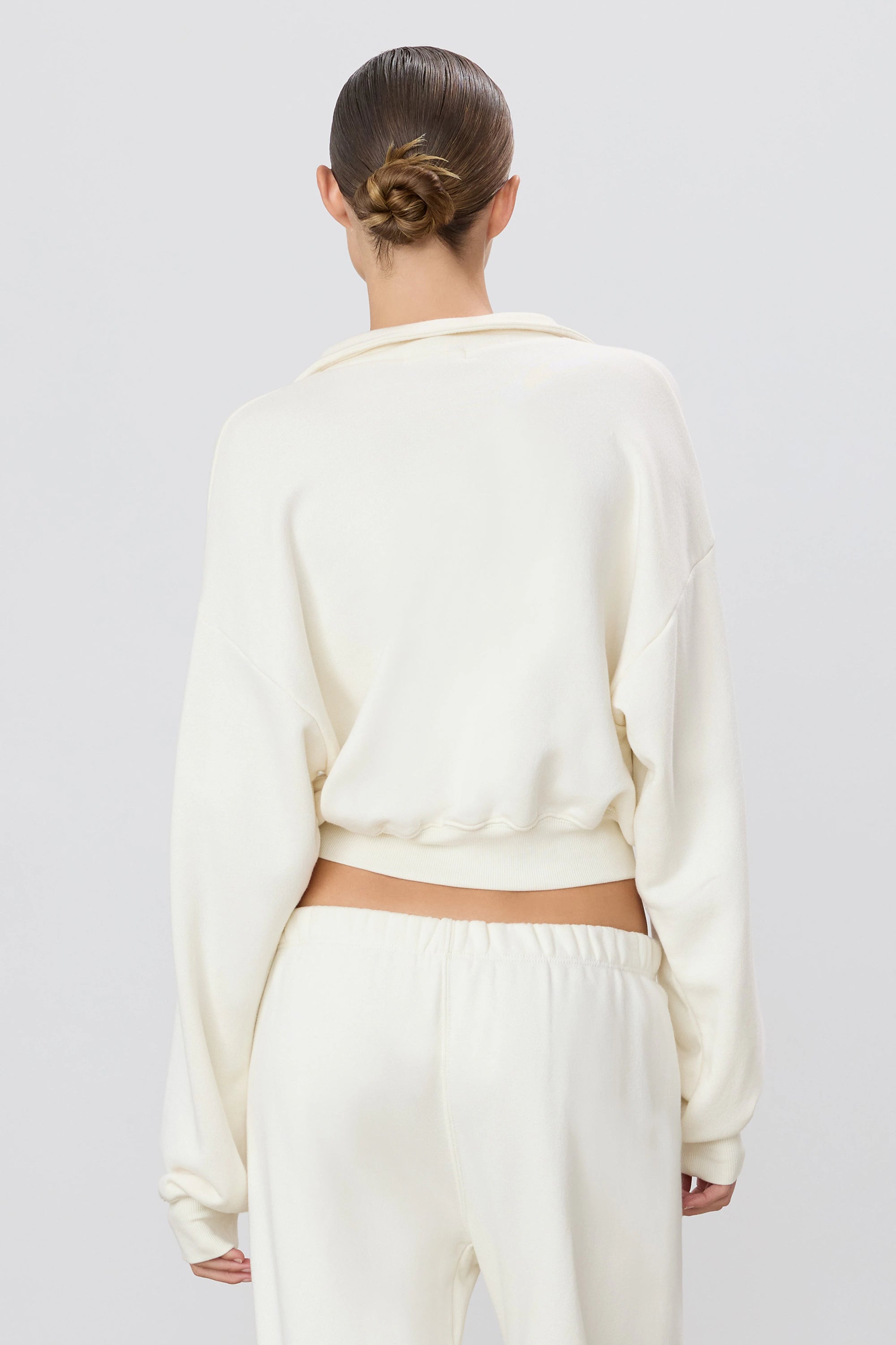 Cropped Half Zip Sweatshirt